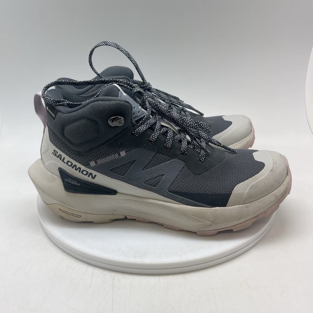 Salomon Elixir Activ Mid GTX Boots Womens 7.5 474574 Gray WP Hiking Shoes
